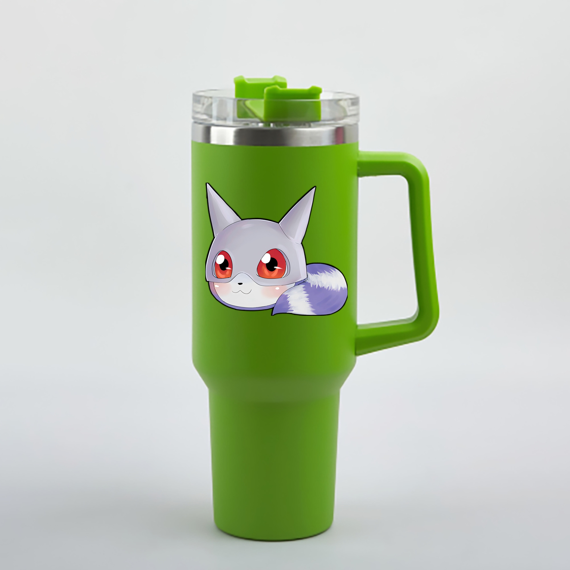 （画像用） Digimon デジタルモンスター/デジモン 1200mL車用タンブラー - クリスタルステッカー（プラスチックストロー付き）